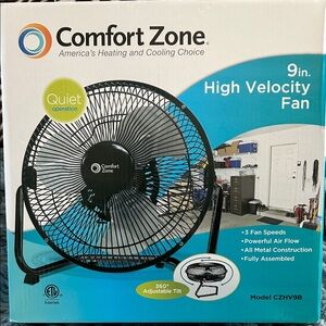 Comfort Zone Black High Velocity Fan